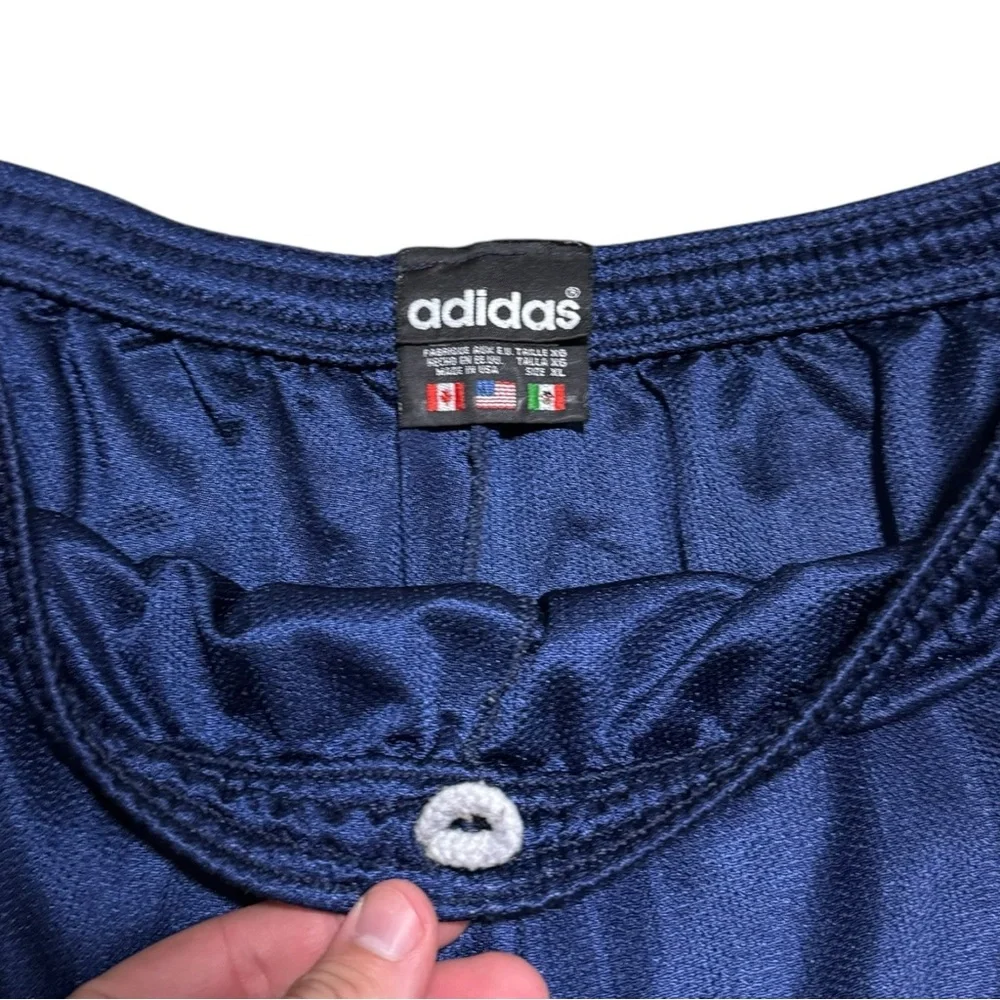 Vintage 90s‎ Adidas USA Made 100% Polyester Navy Mesh Shorts Men's XL
